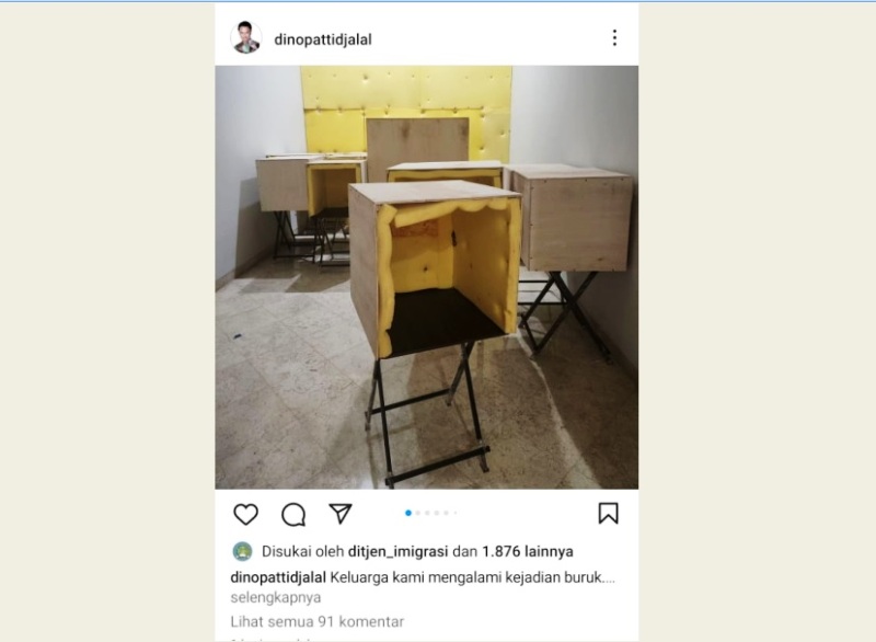 Rumah Dino Patti Djalal diduga jadi markas operasional sindikat penipuan online.(IG@Dinopattidjalal)