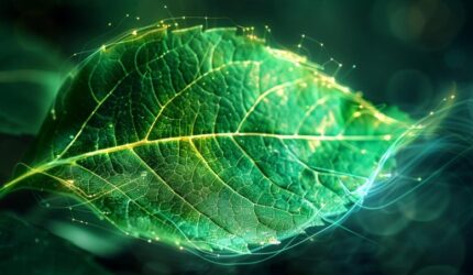 Ilustrasi seni fotosintesis daun tanaman