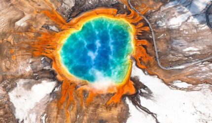 Aerial View Grand Prismatik Spring Yellowstone National Park