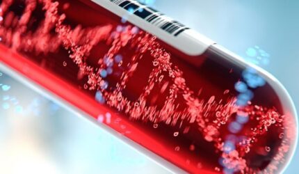 DNA darah membentuk tabung reaksi di dalam
