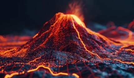 Seni Simulasi Pengukuran Gunung Berapi