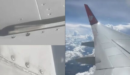 Viral Video Baut Kendur di Sayap Pesawat Lion Air saat Terbang, Penumpang Panik