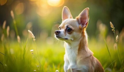 Anjing Anak Anjing Chihuahua Bermain Rumput