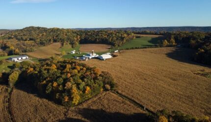 Lanskap Udara Ladang Jagung Lahan Pertanian Pegunungan Appalachian Pedesaan Pennsylvania Tengah
