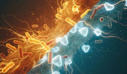 Gambar Split Bakteri yang Dirender Komputer pada Permukaan Gigi