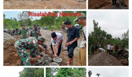 Pemerintah Desa Rantau Temiang Kecamatan Banjit Bersama Koramil 427-05/Banjit: Gelar Pengabdian Masyarakat Pembangunan Mushola Rohmatul Hidayah Dusun 5