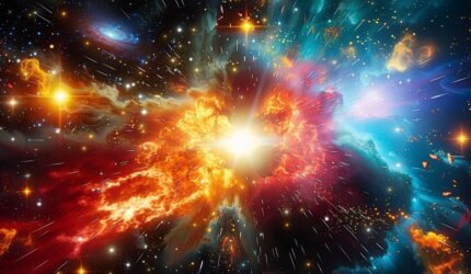 Ilustrasi Seni Penciptaan Elemen Galaksi Supernova