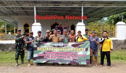 Pemerintah Desa Sumber Sari bersama Koramil 427-05/Banjit-Kodim 427/Way Kanan Gelar Karya Bhakti