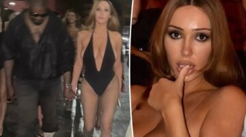 Bianca Censori mengenakan bodysuit tipis untuk acara malam Ibiza