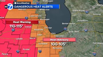 Prakiraan cuaca Chicago: Peringatan panas, peringatan berlaku dengan kemungkinan badai pada hari Senin